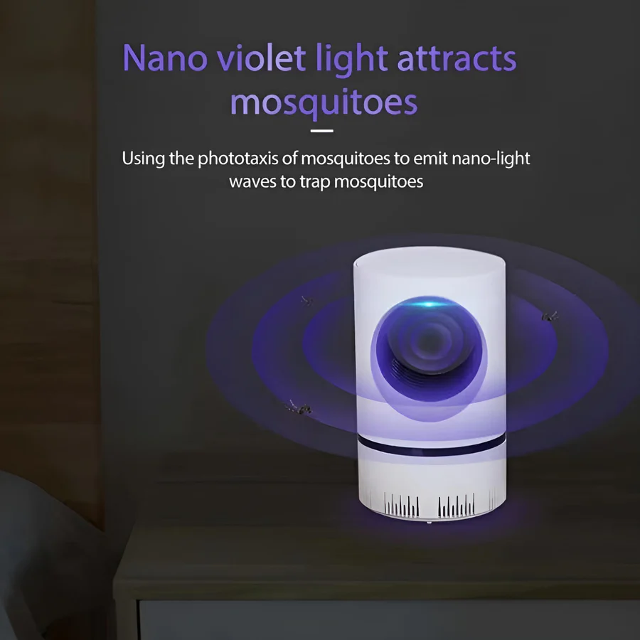 USB Mosquito Trap with UV Light – Quiet Bug Zapper for Home Bedroom Patio – Safe Flying Insect Catcher for Indoor Outdoor Use | Thomler