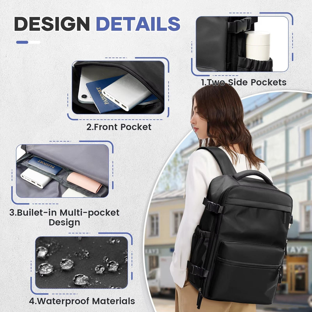 Compressible Laptop Backpack with Built-In Vacuum System for Work & Weekend Getaways | Thomler