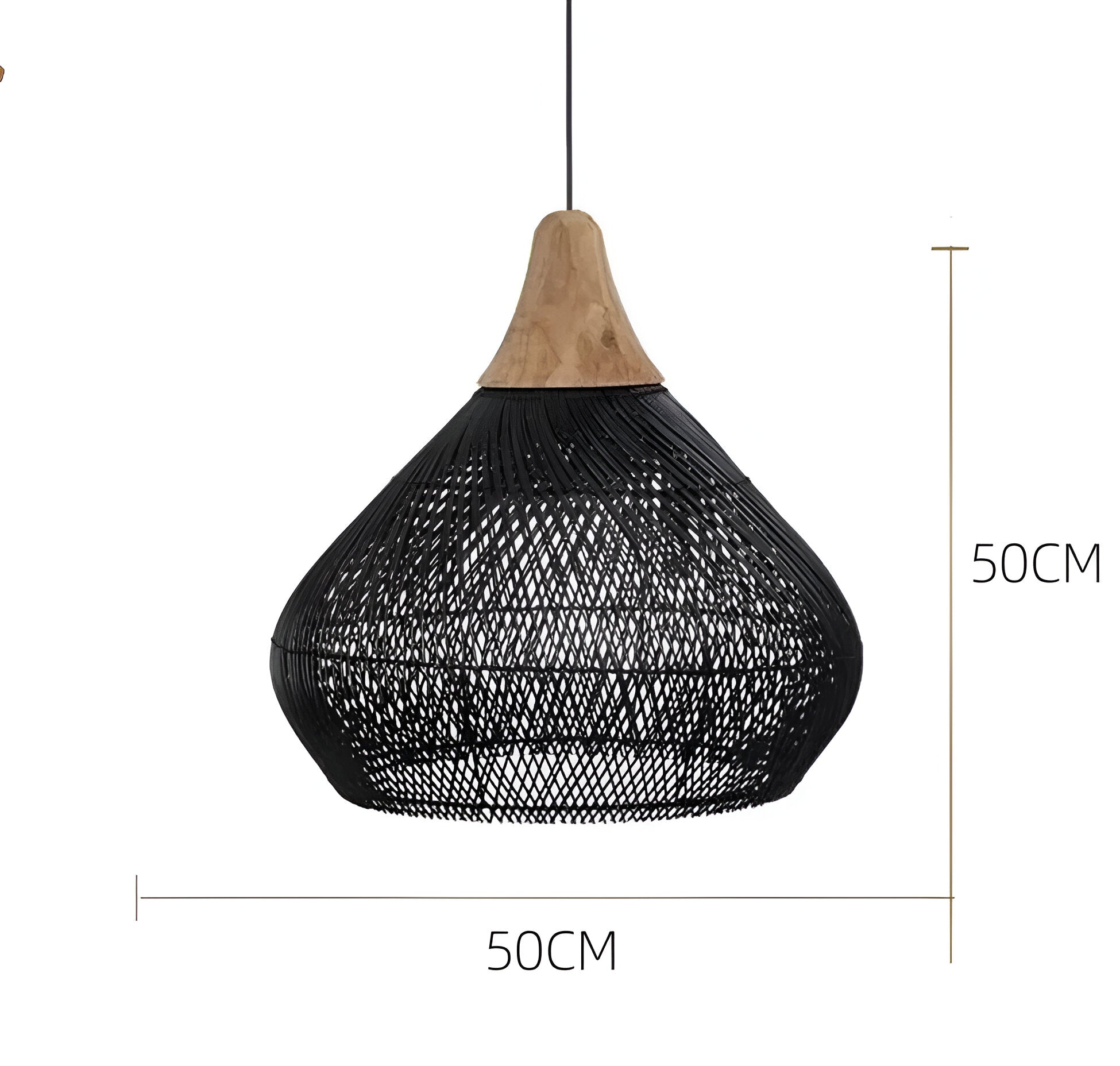 Pendant Light Rattan 19.7 in Handwoven Natural Dining Room Kitchen Island Hanging Ceiling Lamp Boho Rustic Organic | Thomler