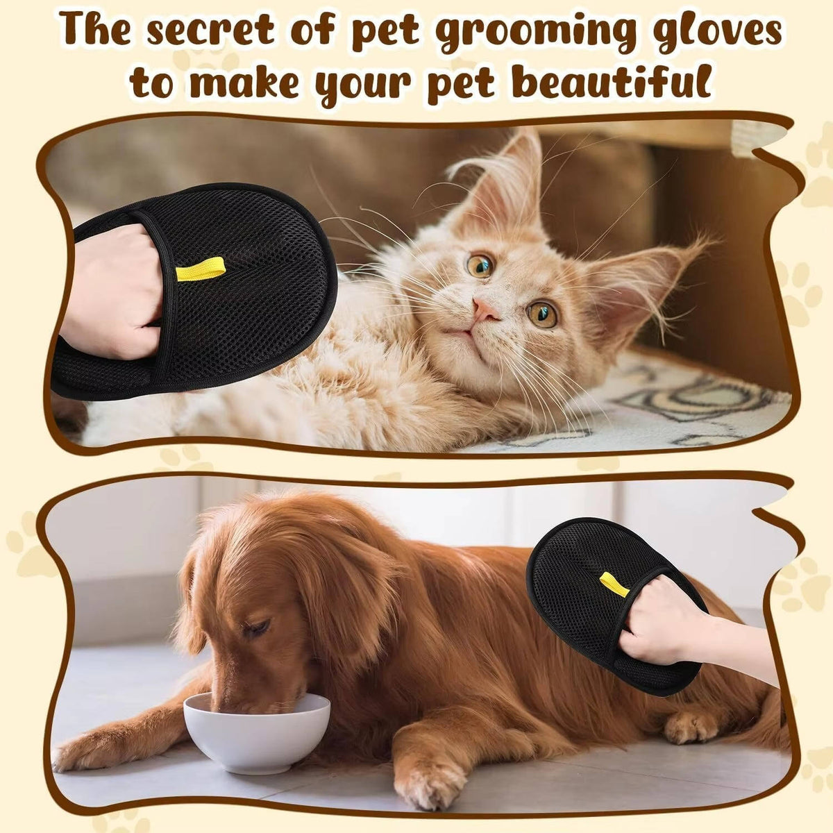 Dual-Sided Grooming Mitt for Dogs & Cats – 2-Pack Fur Collector for Upholstery & Clothing | Thomler