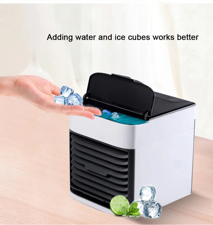 Portable Air Cooler for Small Rooms, Whisper-Quiet Desktop AC Unit with Adjustable Fan Speeds, Compact Personal Space Cooler for Bedroom | Thomler