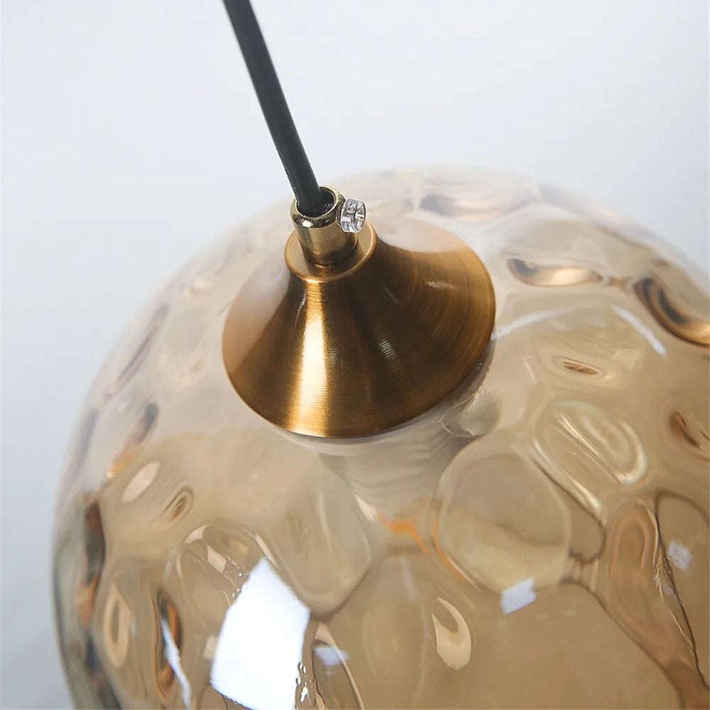 Pendant Light Ripple Glass 7.9 in Sphere Adjustable Dining Room Kitchen Hanging Ceiling Lamp Modern Nordic Minimalist Fixture | Thomler