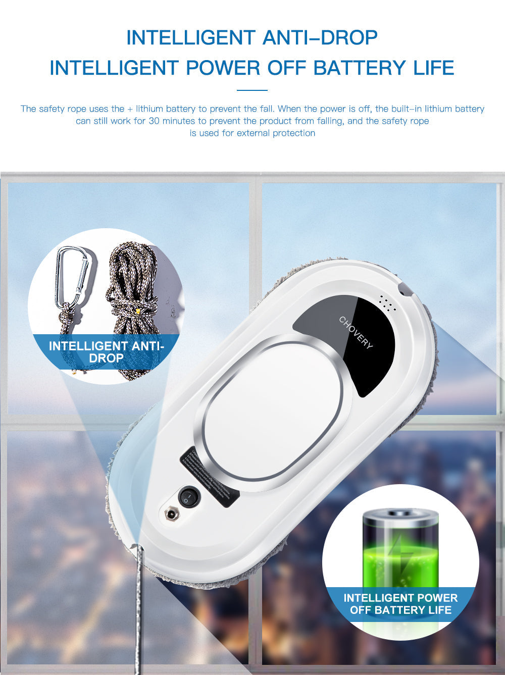 Robotic Window Washing Machine Automatic Glass Cleaner with Wireless Remote Control for Home High-Rise Patio Doors Mirror Panels | Thomler