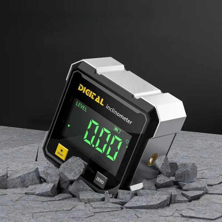 Digital Angle Meter Aluminium 6.0 cm 2.4" Magnetic Alignment Laser Level Shelf Installation Measuring Tool USB Rechargeable | Thomler
