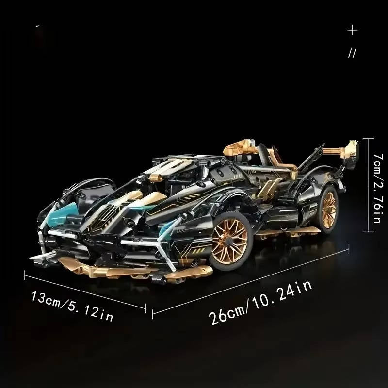 1690-Piece Supercar Construction Kit – Functional Steering, Suspension & Opening Panels | Thomler