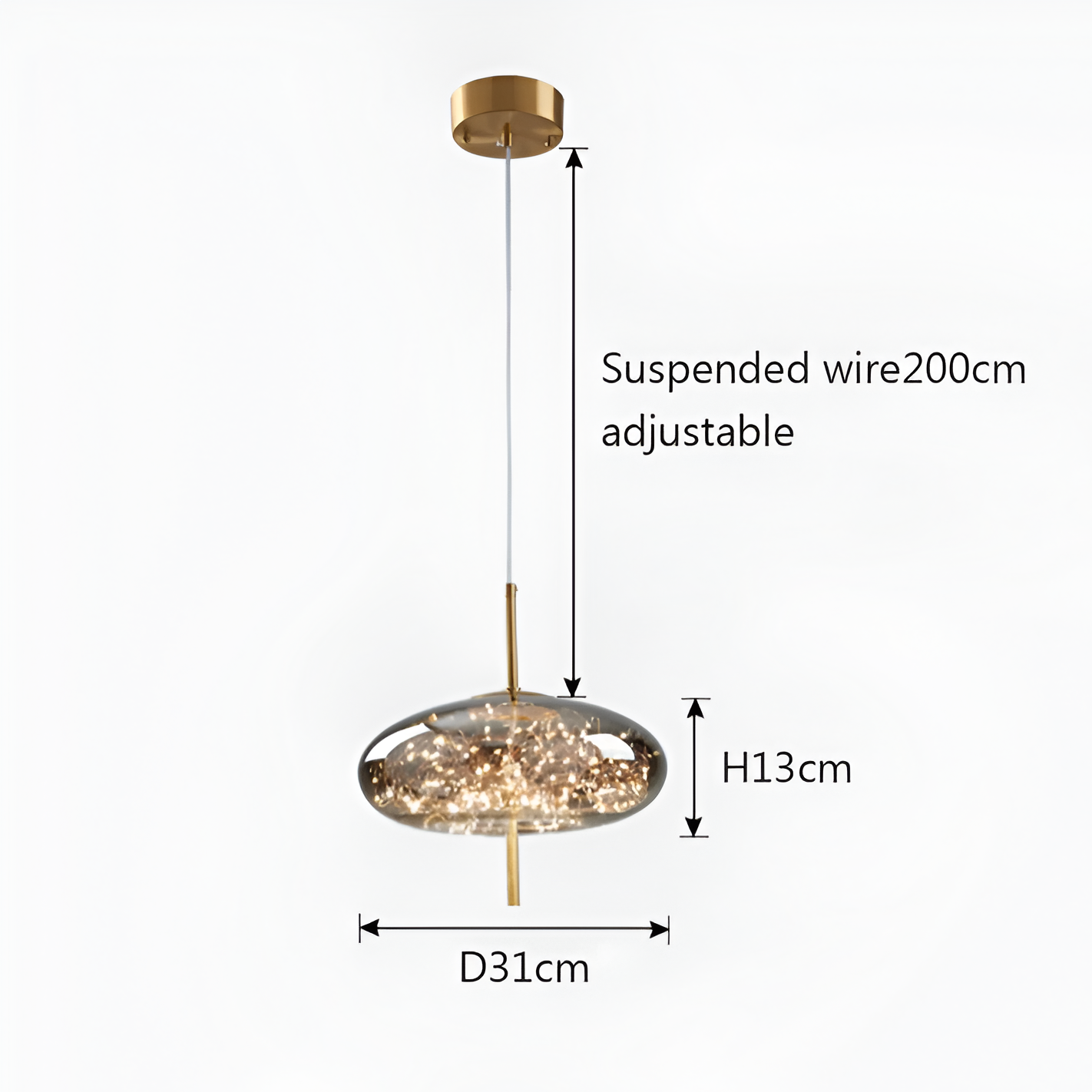 Pendant Light Glass 7.9 in Modern Adjustable Dining Room Kitchen Island Hanging Ceiling Lamp Scandinavian Minimalist Fixture | Thomler