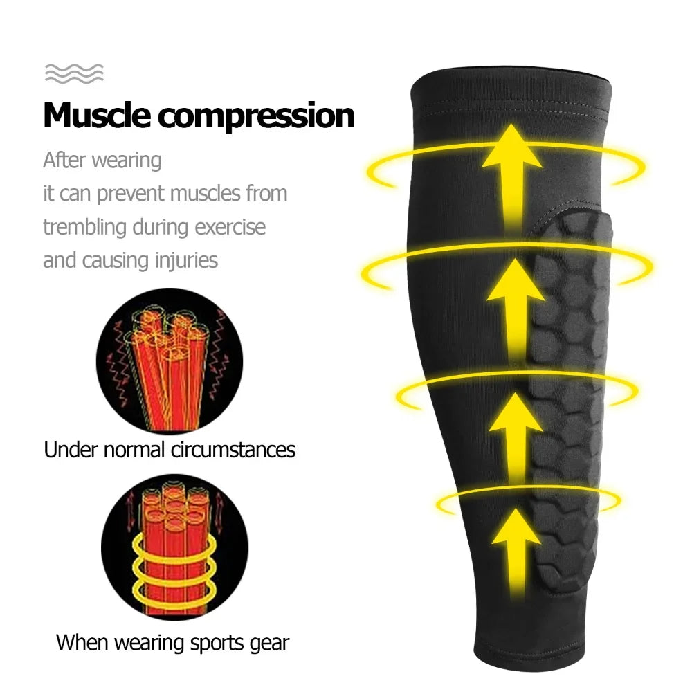 Protective Athletic Leg Sleeves with Cushioned Hex Cell Design for Soccer & Football | Thomler