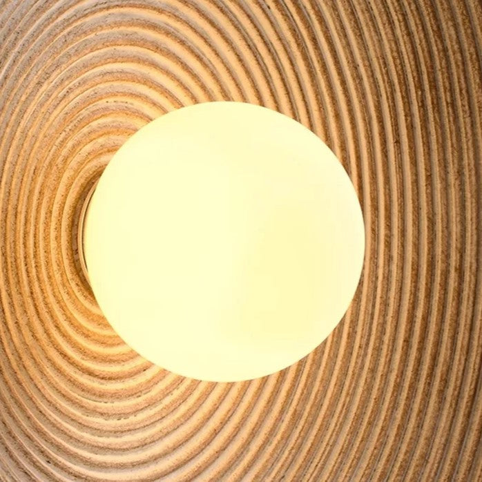 Wall Lamp Resin Glass 19.7 in Round White Bedroom Living Room Ambient Lighting Scandinavian Minimalist Sconce | Thomler