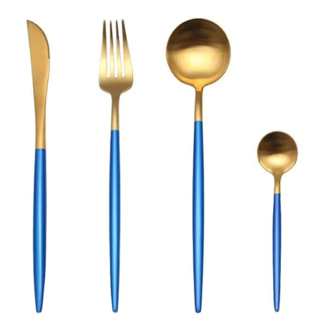 Stainless Steel Flatware Set 24-Piece Service for 6 with Colorful Handles for Everyday Dining Modern Table Utensils | Thomler
