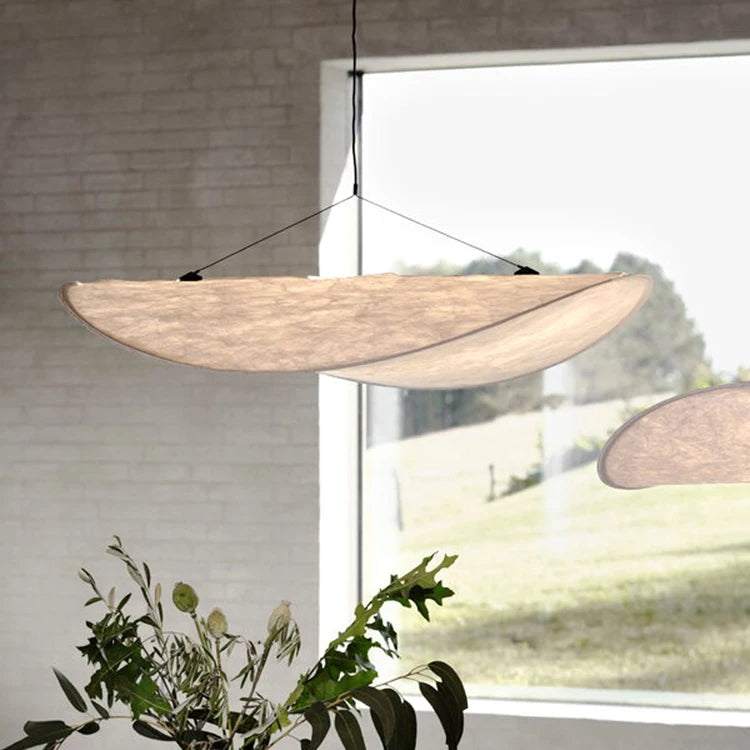 Pendant Light Handwoven Silk Shade Up To 80.0 cm White Dining Room Bedroom Japandi Scandinavian Hanging Ceiling Lamp | Thomler