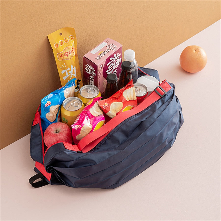 Collapsible Grocery Bag with Reinforced Straps and Water-Resistant Oxford Fabric for Shopping, Travel, Picnics, Eco-Friendly Reusable Tote | Thomler