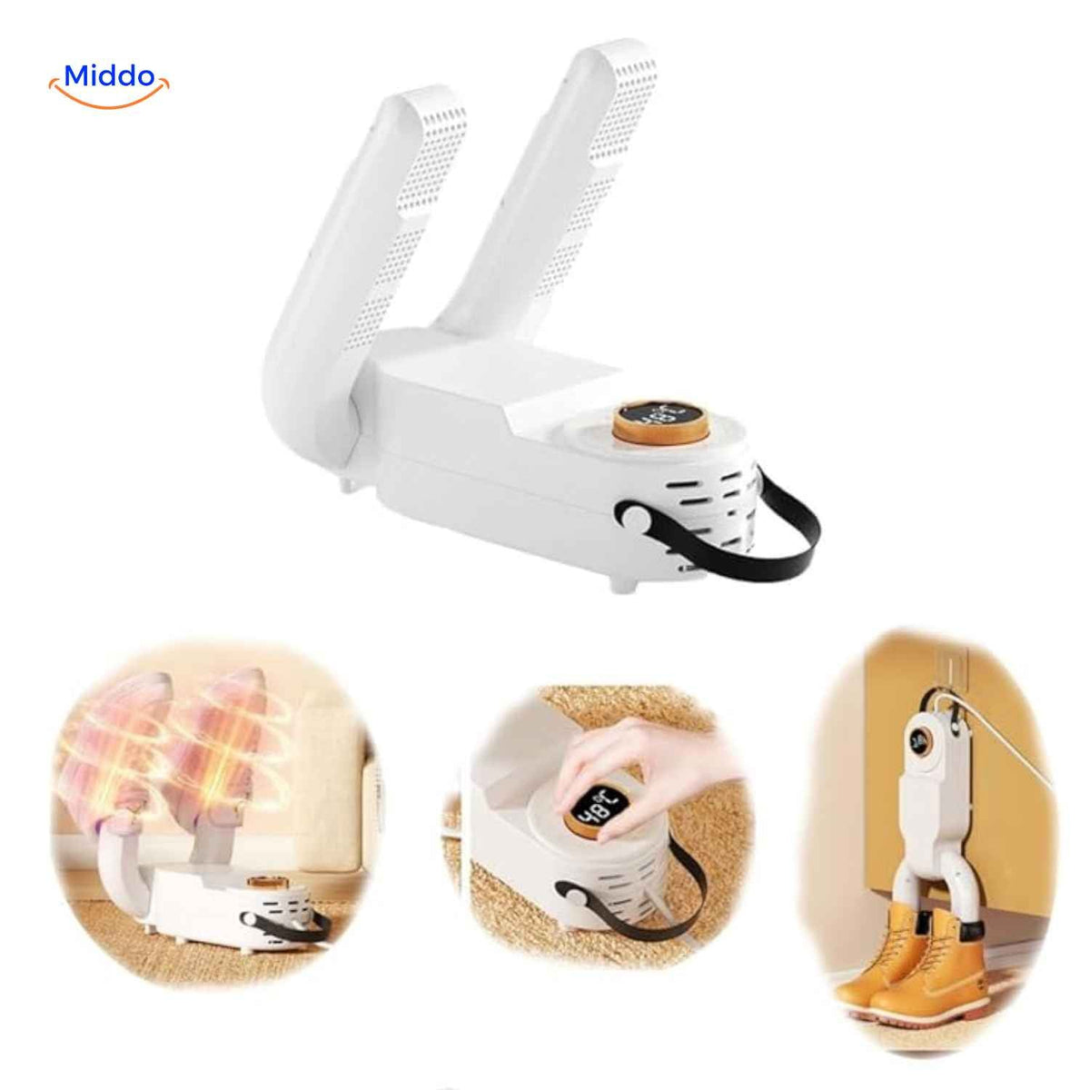 Portable Electric Shoe Dryer with Timer – Foldable Boot & Glove Warmer for Fast Drying, Quiet Operation, 4-Arm or 2-Arm Design | Thomler