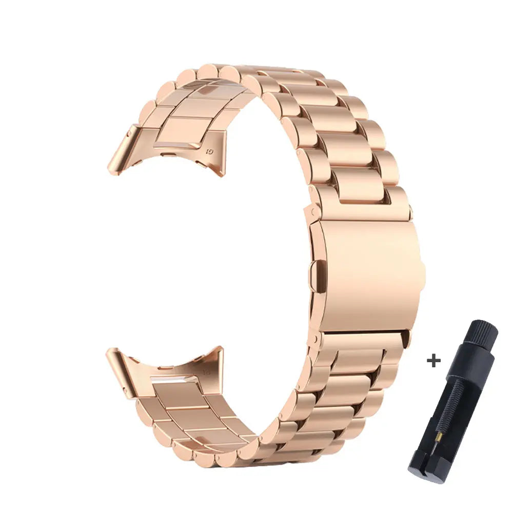 Steel Bracelet-Style Band for Google Pixel Watch & Pixel Watch 2 – Secure Link Design – Compatible with 41mm Case – 8 Finishes – Clasp | Thomler