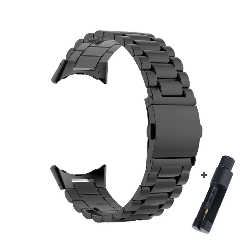Steel Bracelet-Style Band for Google Pixel Watch & Pixel Watch 2 – Secure Link Design – Compatible with 41mm Case – 8 Finishes – Clasp | Thomler