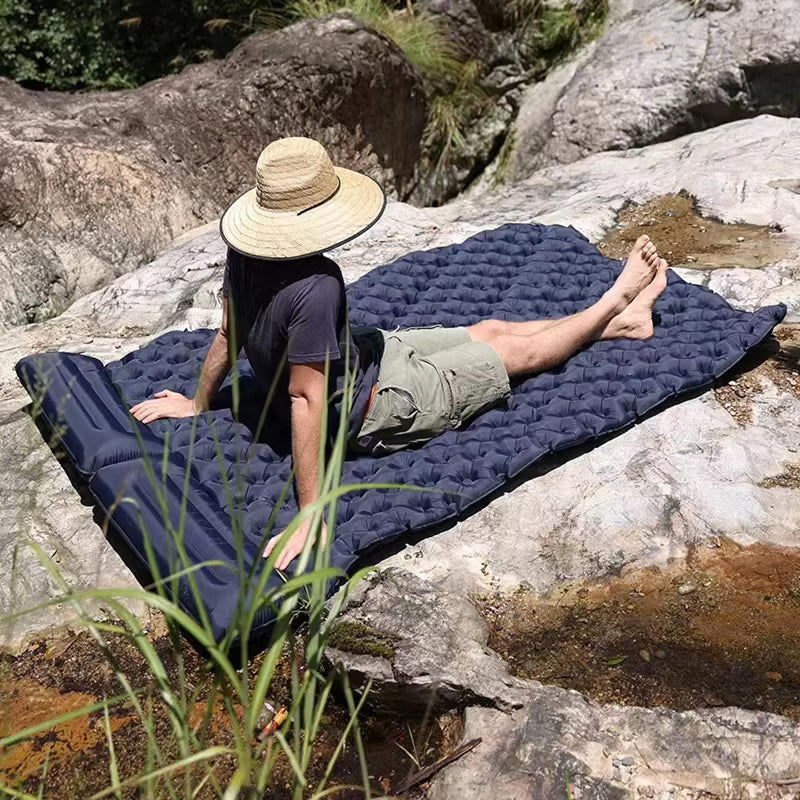 Self-Inflating Double Camping Pad with Built-In Foot Pump – 79×55 Inches – Waterproof Insulated Sleep Mat for Couples, Backpacking, Tent | Thomler