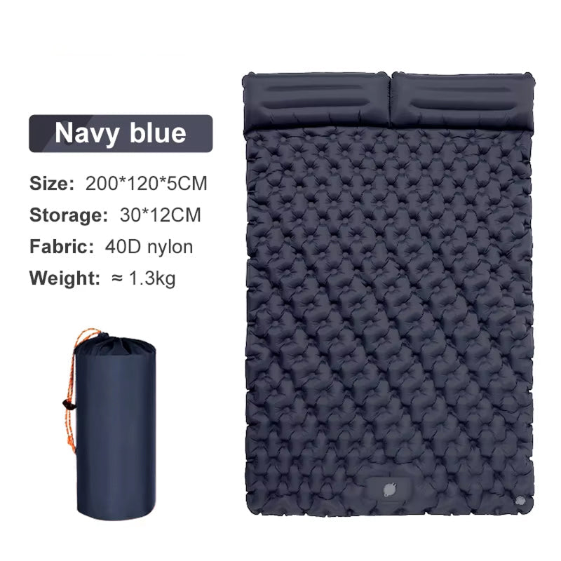 Self-Inflating Double Sleep Pad with Integrated Foot Pump for Two – Insulated Waterproof TPU Camping Mat for Backpacking, Tent Camping & | Thomler