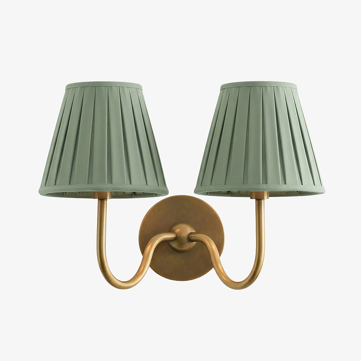 Brass Sconce with Fabric Drum Shade – 1 or 2 Light Hardwired Fixture for Bedroom, Hallway & Living Room | Thomler