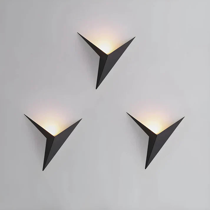 Wall Lamp Iron 20.0 cm Black Bedroom Living Room LED Lighting Origami Design | Thomler