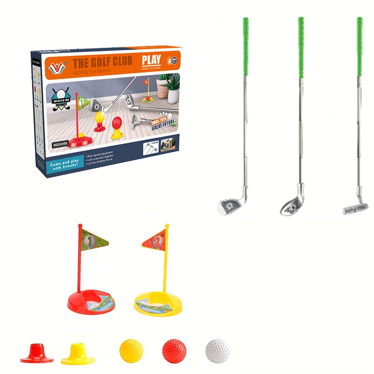 Junior Golf Play Set with Height-Adjustable Clubs and Goal Targets | Thomler