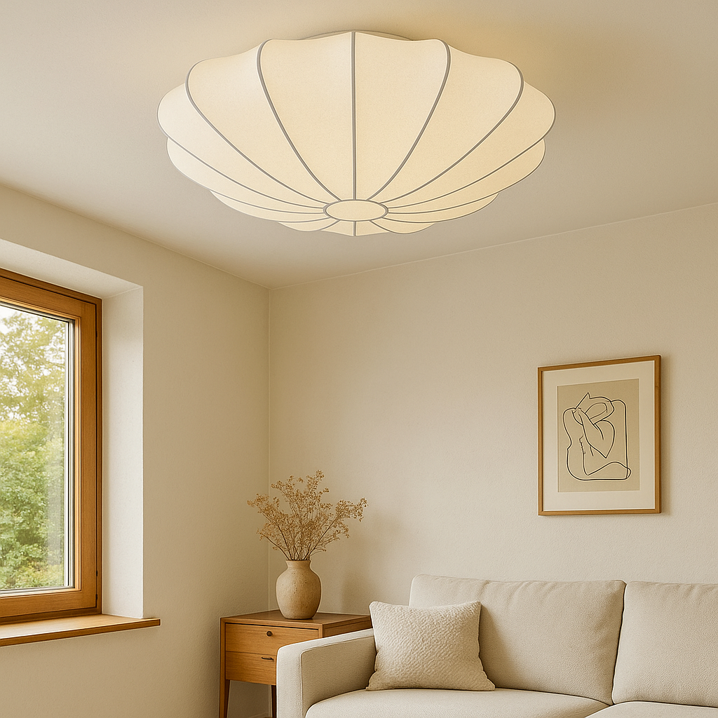 Ceiling Lamp Silk Fiber Ø40–80 cm Warm White Living Room Bedroom Ambient Light Modern Minimalist Hanging Fixture | Thomler