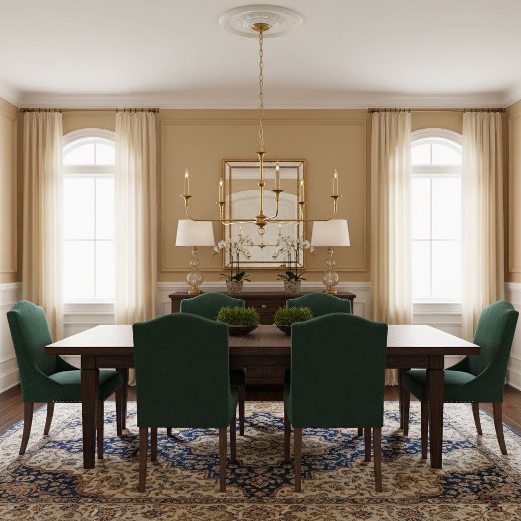 Pendant Light Brass Metal 91.0 cm Dining Room Candle Style Ceiling Chandelier Adjustable Chain E14 Hanging Fixture | Thomler