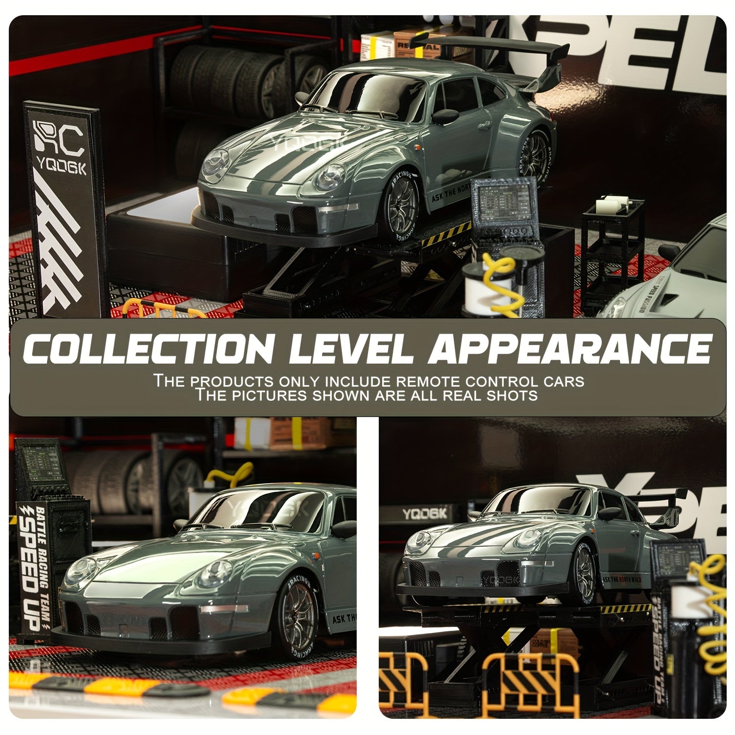 RC Drift Car Plastic 20.0 cm Grey 4WD Indoor Racing Remote Control Toy With Illuminated Wheels | Thomler
