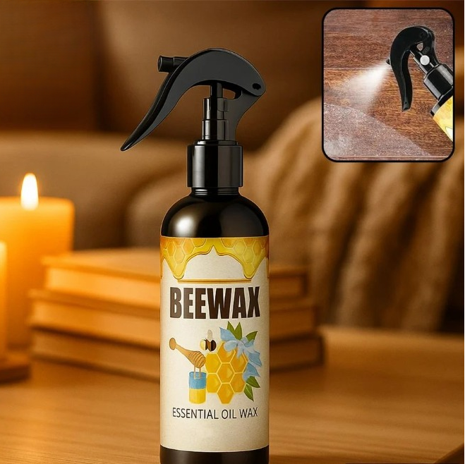 Natural Wood & Leather Conditioning Spray with Beeswax for Furniture, Floors & Surfaces | Non-Toxic Polish | Thomler