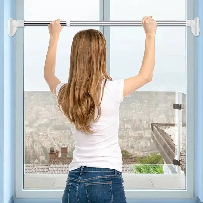 Adjustable Tension Rod Stainless Steel No-Drill 28-47 Inch Expandable Spring-Loaded Shower Curtain Closet Pole | Thomler
