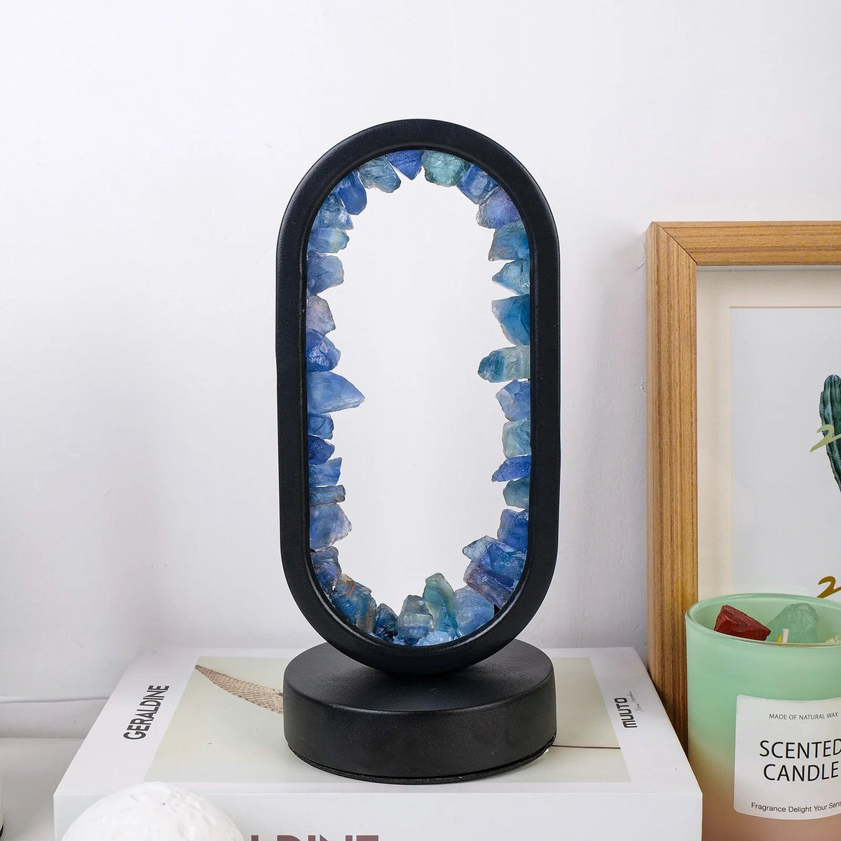 Genuine Crystal Stone Mood Lamp for Relaxation & Meditation, Handcrafted Mineral Accent Light for Home Décor | Thomler