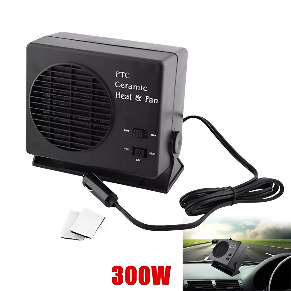 Portable 12V Vehicle Heater with Dual Power Settings 150W 300W Ceramic Element for Winter Warmth & Defrosting Windshields in Cars, Trucks, R | Thomler