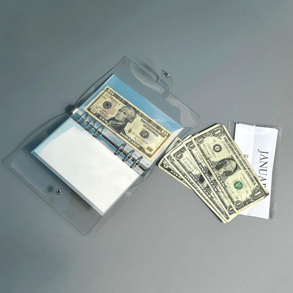 Year-Long Cash Envelope Budget Organizer Binder with Pockets for Monthly Savings Goals Personal Finance Tracker Ring Binder Waterproof | Thomler
