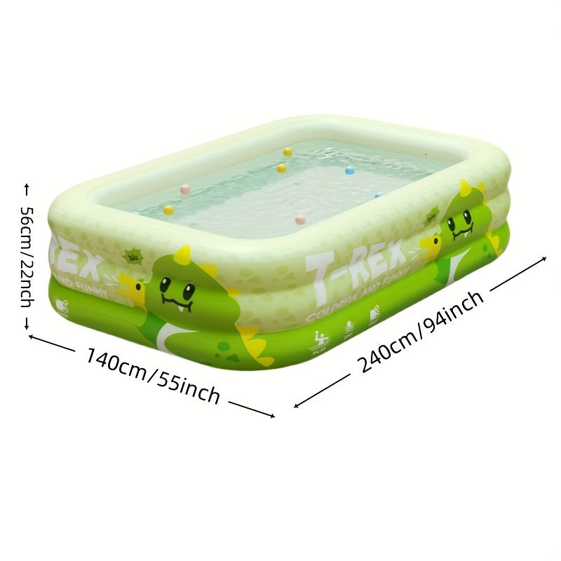 Inflatable Dinosaur Kiddie Pool for Backyard Summer Fun – Durable PVC Wading Pool for Toddlers Kids & Family – Easy Setup Portable Water | Thomler