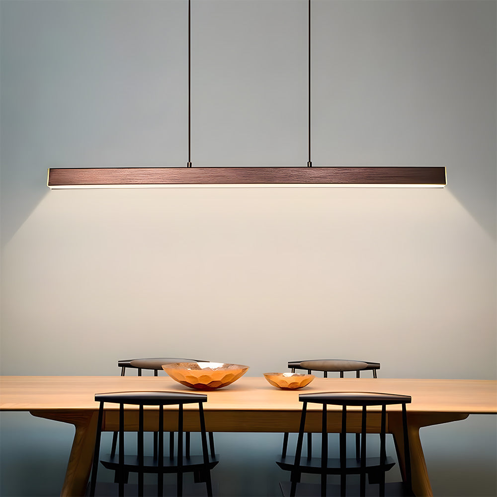 Pendant Light Metal LED 120.0 cm Black Kitchen Island Dining Table Linear Hanging Ceiling Lamp Adjustable Scandinavian Minimalist | Thomler