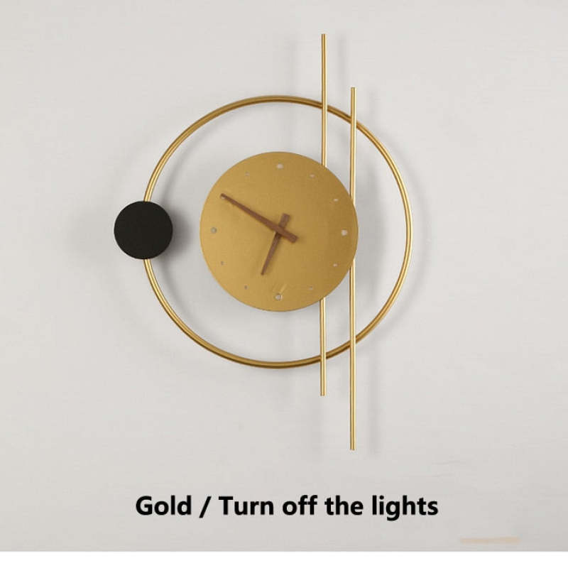LED Wall Clock Sconce with Acrylic Face – Metal Fixture with Integrated Timepiece for Hallway & Living Room | Thomler