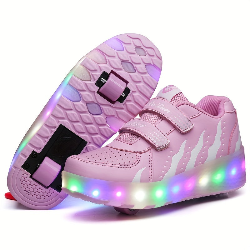 LED Light-Up Roller Sneakers for Kids | Detachable Wheels | Fun Glow Shoes for Girls & Boys | Thomler