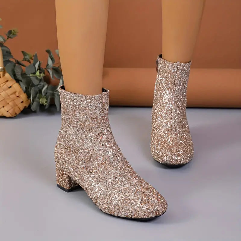 Sparkling High Heel Party Boots with Glitter Finish for Women – Dressy Statement Footwear for Special Events & Nightlife | Thomler