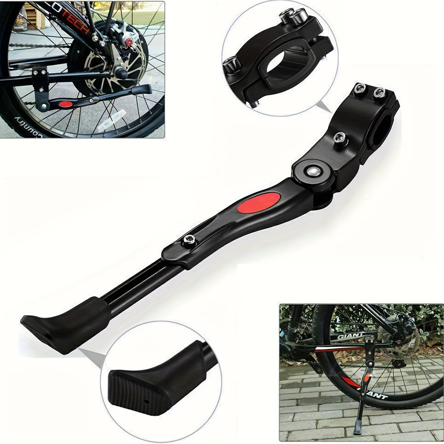 Adjustable Bicycle Kickstand for Road and Mountain Bikes – Sturdy Aluminum Support Stand with Height Adjustment for 24-29 Inch Wheels | Thomler