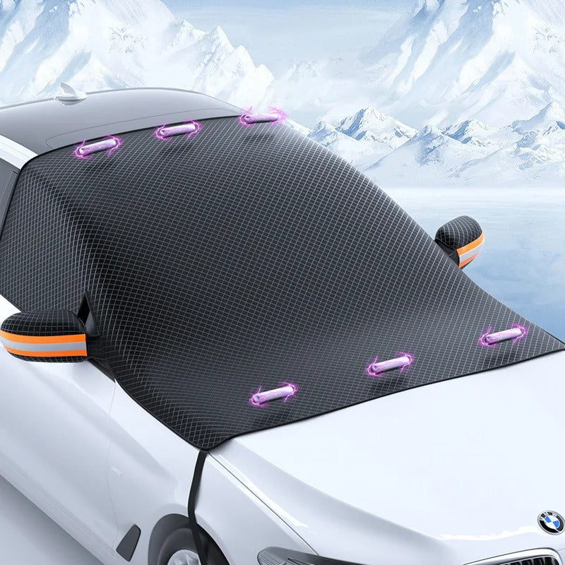 Magnetic Windshield Snow Cover for Cars – All-Season Protection from Ice, Frost & Sun – Easy Install with Built-In Magnets | Thomler