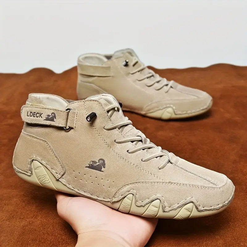 Men's Waterproof High-Top Sneakers with Elastic Slip-On Design - Durable Rubber Sole Boots for Street Style & All-Weather Wear | Thomler