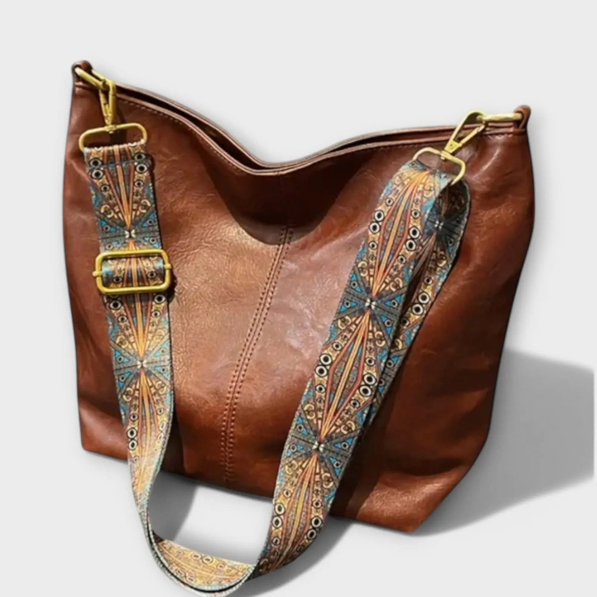Classic Structured Handbag with Embroidered Strap – Adjustable Crossbody or Over-Shoulder Carry for Women – Roomy Daily Organizer for | Thomler