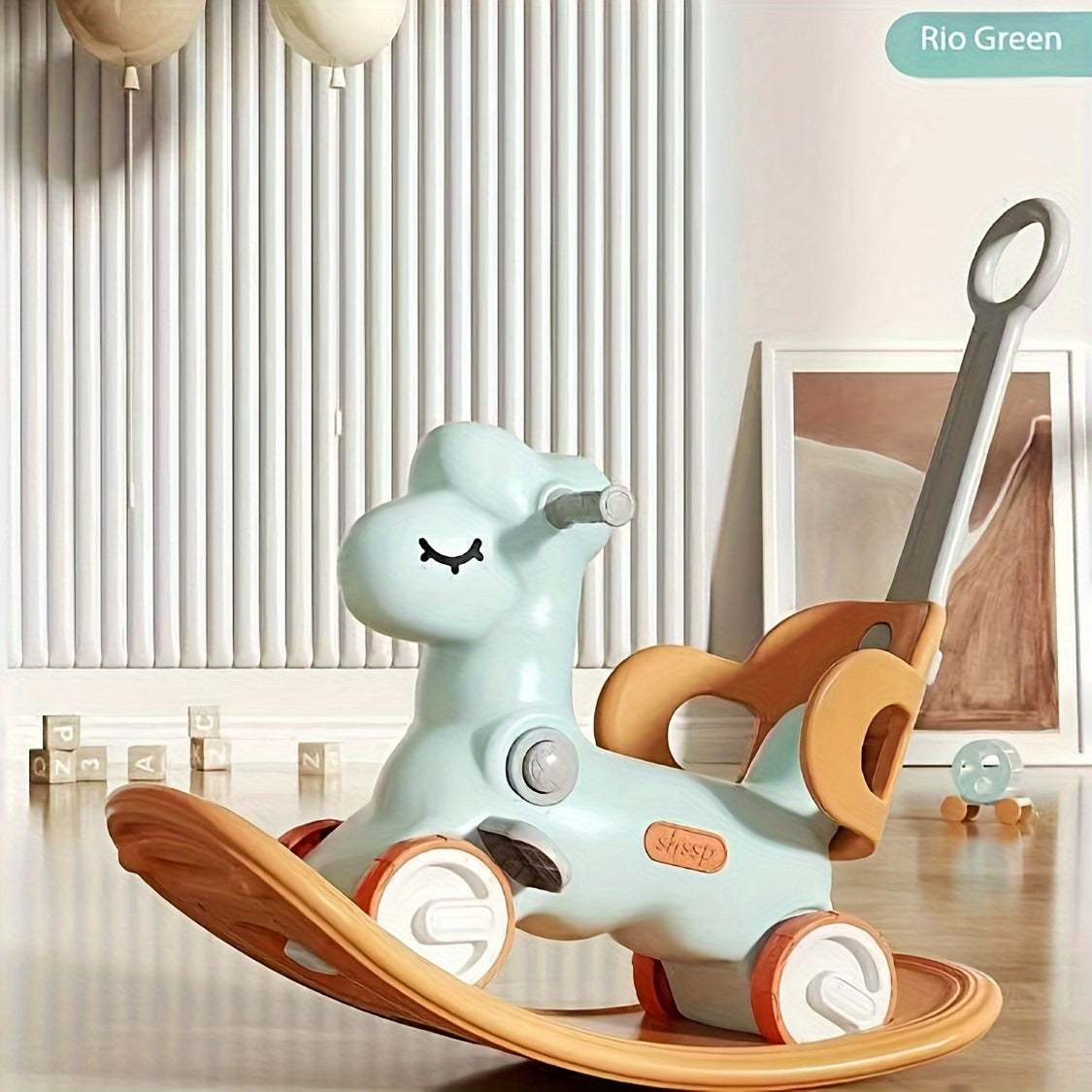 Baby Rocking Horse Balance Bike Plastic 75.0 cm Indoor Toddler Riding Toy 2-in-1 Developmental Play Fun | Thomler
