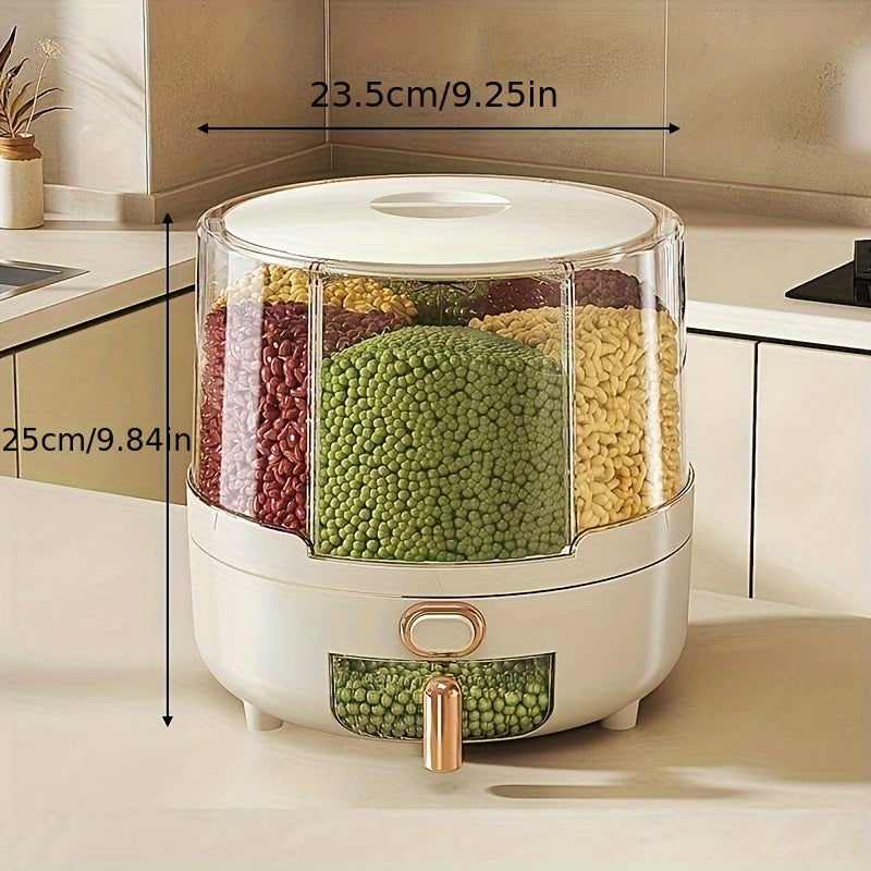 Spin-Top Dry Food Canister Set with Push-Button Dispenser for Rice, Flour, Pasta & Cereal | Kitchen Pantry Organization | Thomler