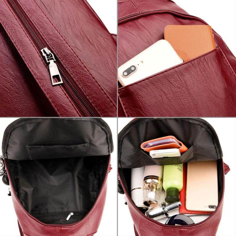 Women's Leather Backpack Purse | Convertible Shoulder Bag for Work & Travel | Handcrafted Premium Cowhide | Multi-Pocket Design | Thomler