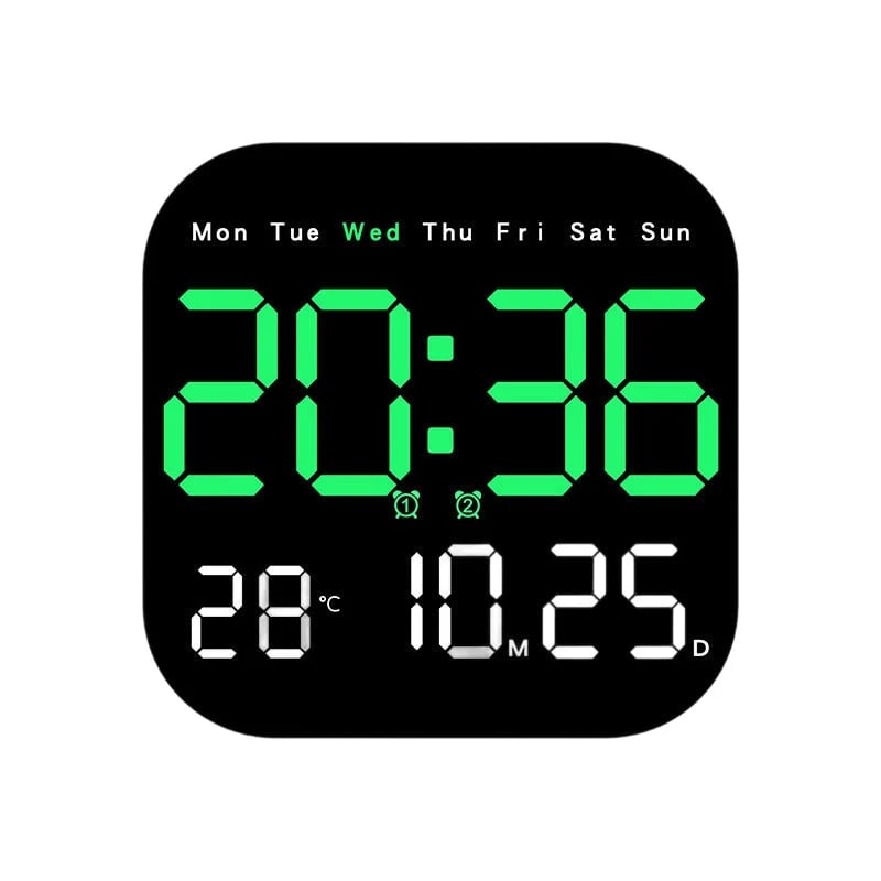 Desktop Alarm Clock with Remote Control, Temperature Display & Adjustable Brightness for Bedroom, Office | Thomler