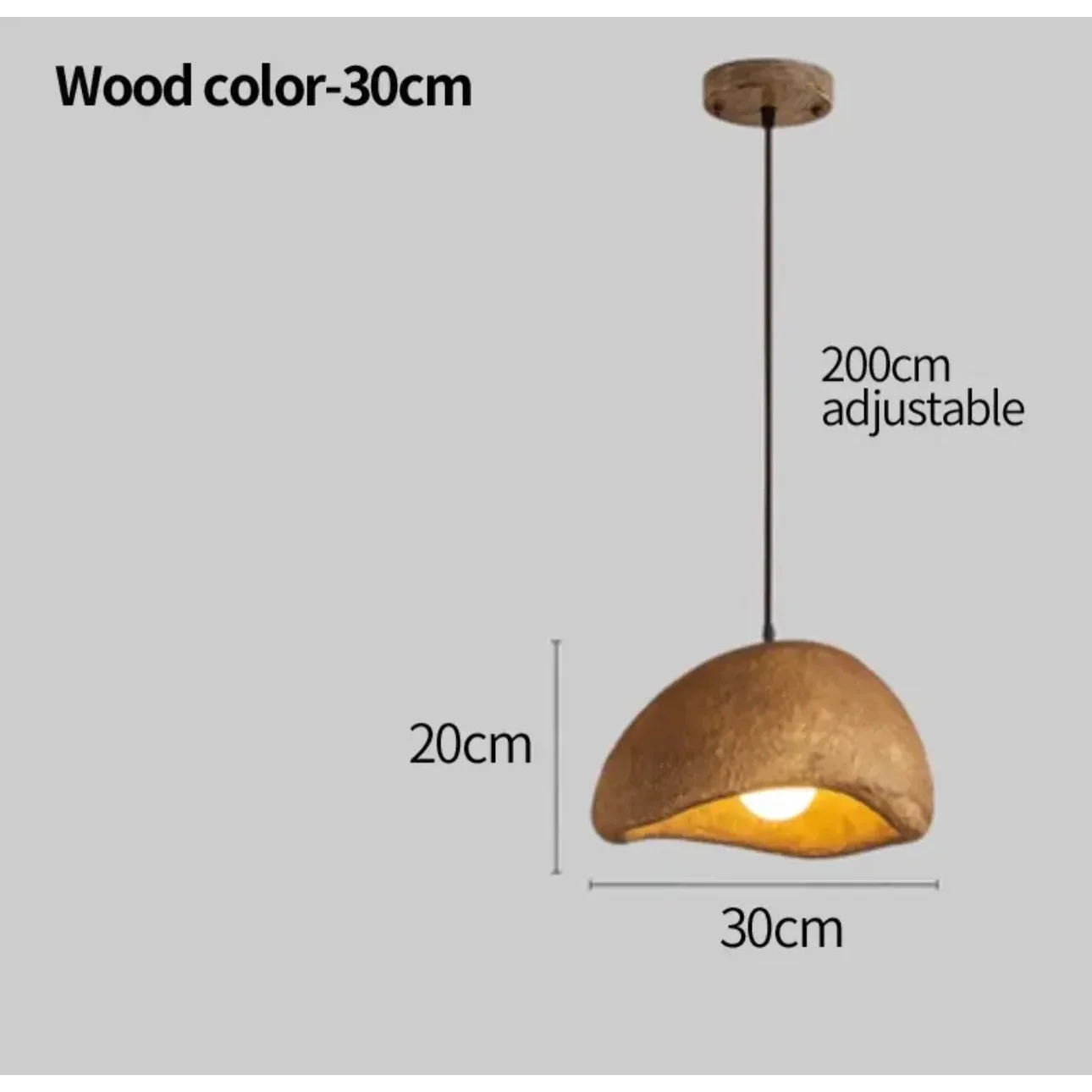Pendant Light Resin E27 Hanging Dining Room Bedroom Japandi Minimalist Ceiling Fixture Ambient Lighting | Thomler