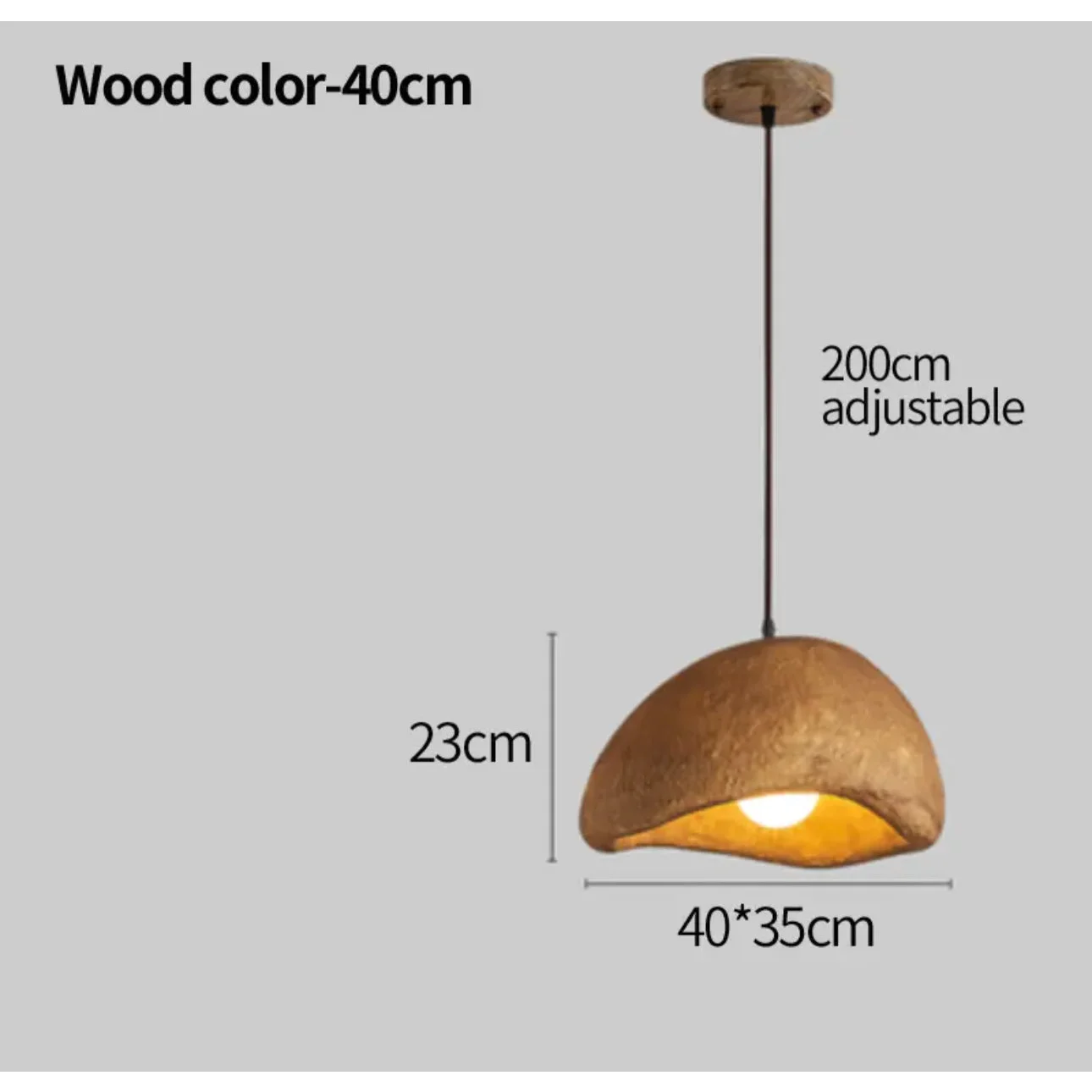 Pendant Light Resin E27 Hanging Dining Room Bedroom Japandi Minimalist Ceiling Fixture Ambient Lighting | Thomler