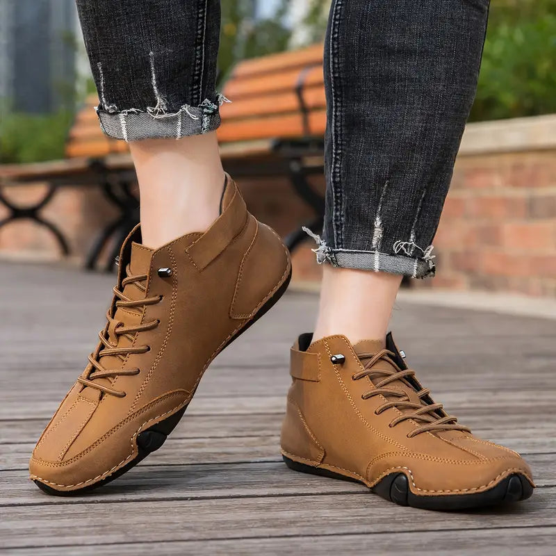 Men's Waterproof High-Top Sneakers with Elastic Slip-On Design - Durable Rubber Sole Boots for Street Style & All-Weather Wear | Thomler