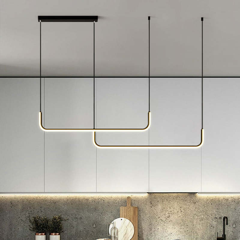 Contemporary Dual-Frame Linear LED Pendant Light for Dining & Living Rooms | Thomler