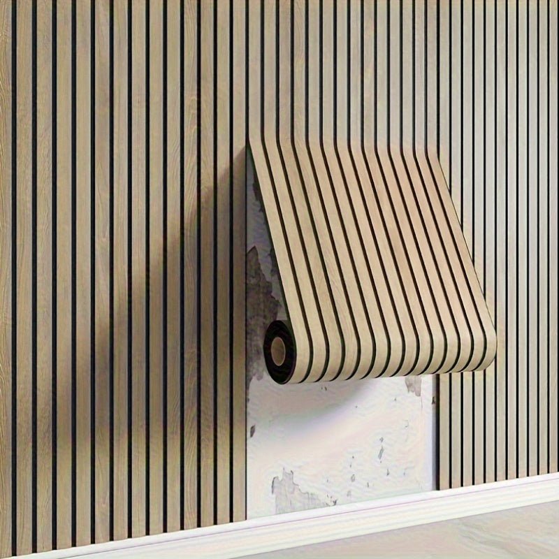 Peel-and-Stick Dimensional Faux Timber Wall Covering for Quick Room Refresh – Moisture-Proof Vinyl Paneling for Kitchens, Bathrooms & | Thomler