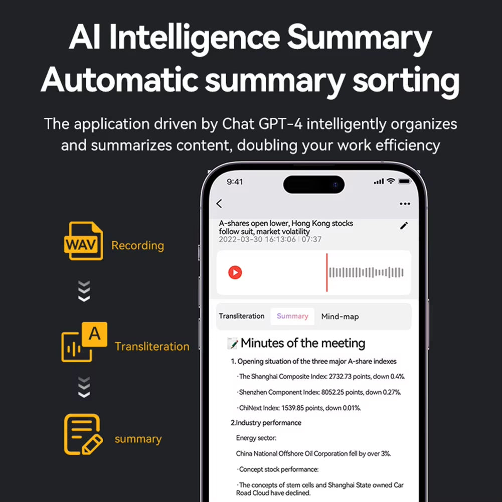 AI Voice Recorder with Real-Time Transcription & 59-Language Translation for Meetings & Interviews | Thomler